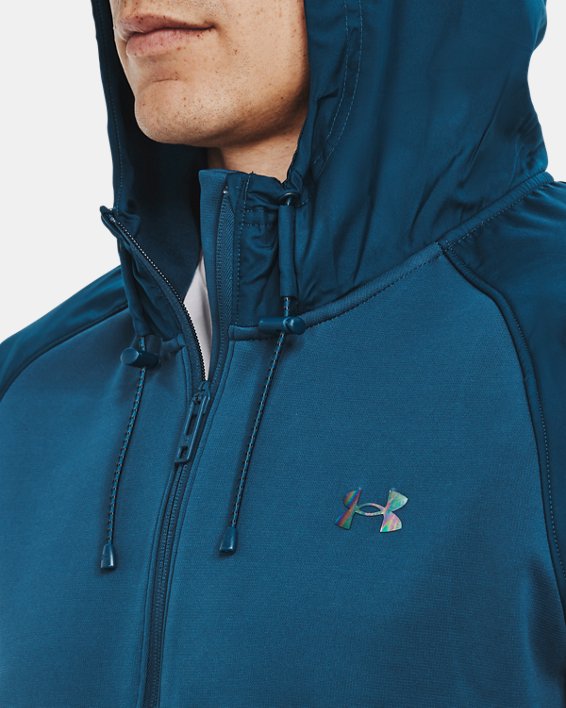 Men's Armour Fleece® Storm Full-Zip, Blue, pdpMainDesktop image number 3